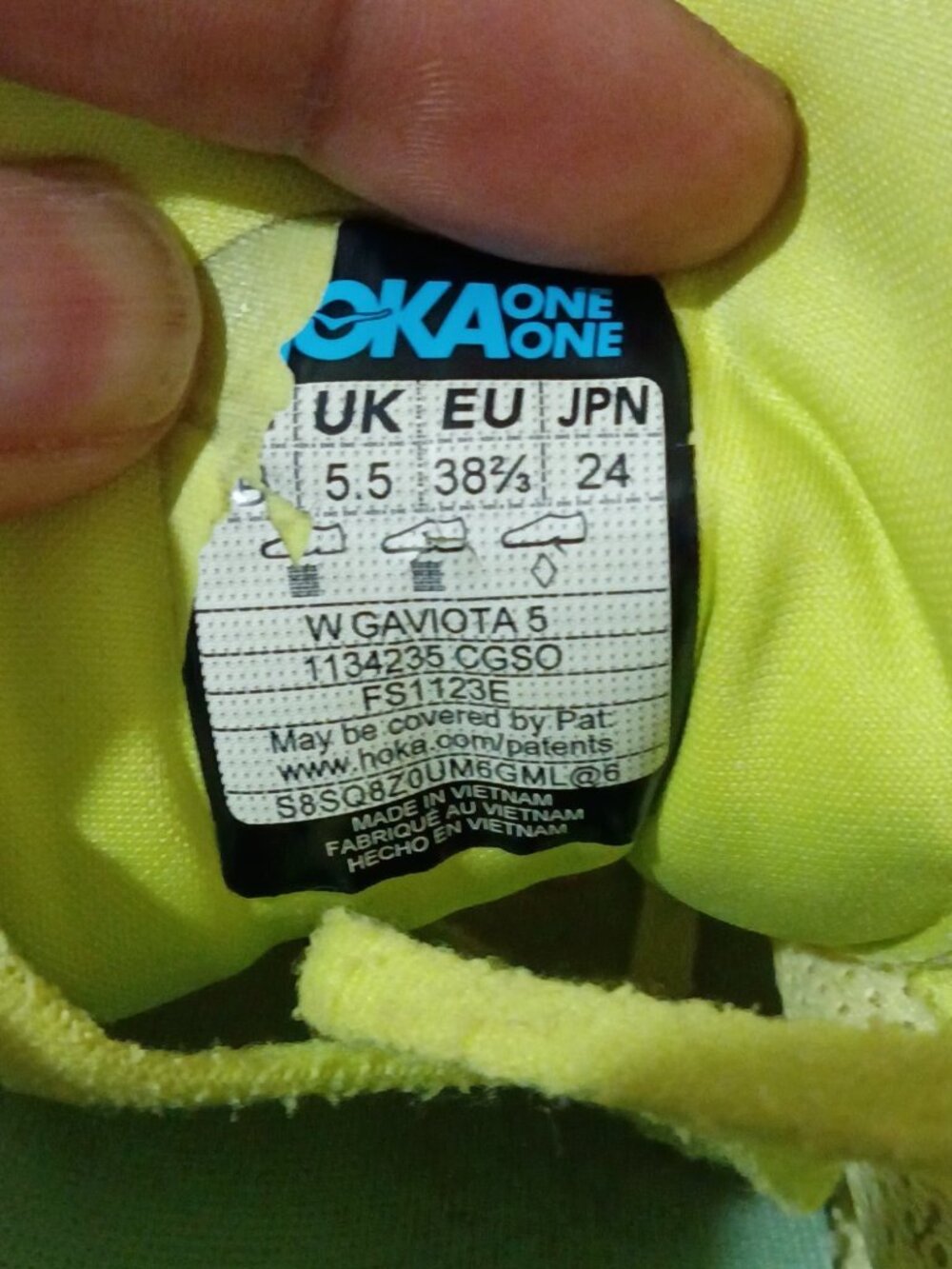 Hoka One One Gaviota 5 Womens  Size 7B Shoes Yellow Running Sneaker 1134235 CGSO - Picture 2 of 14